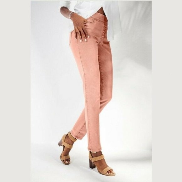 Soft Surroundings Womens Petite Ultimate Denim Pull On Jeans Salmon size PXS - Picture 1 of 10